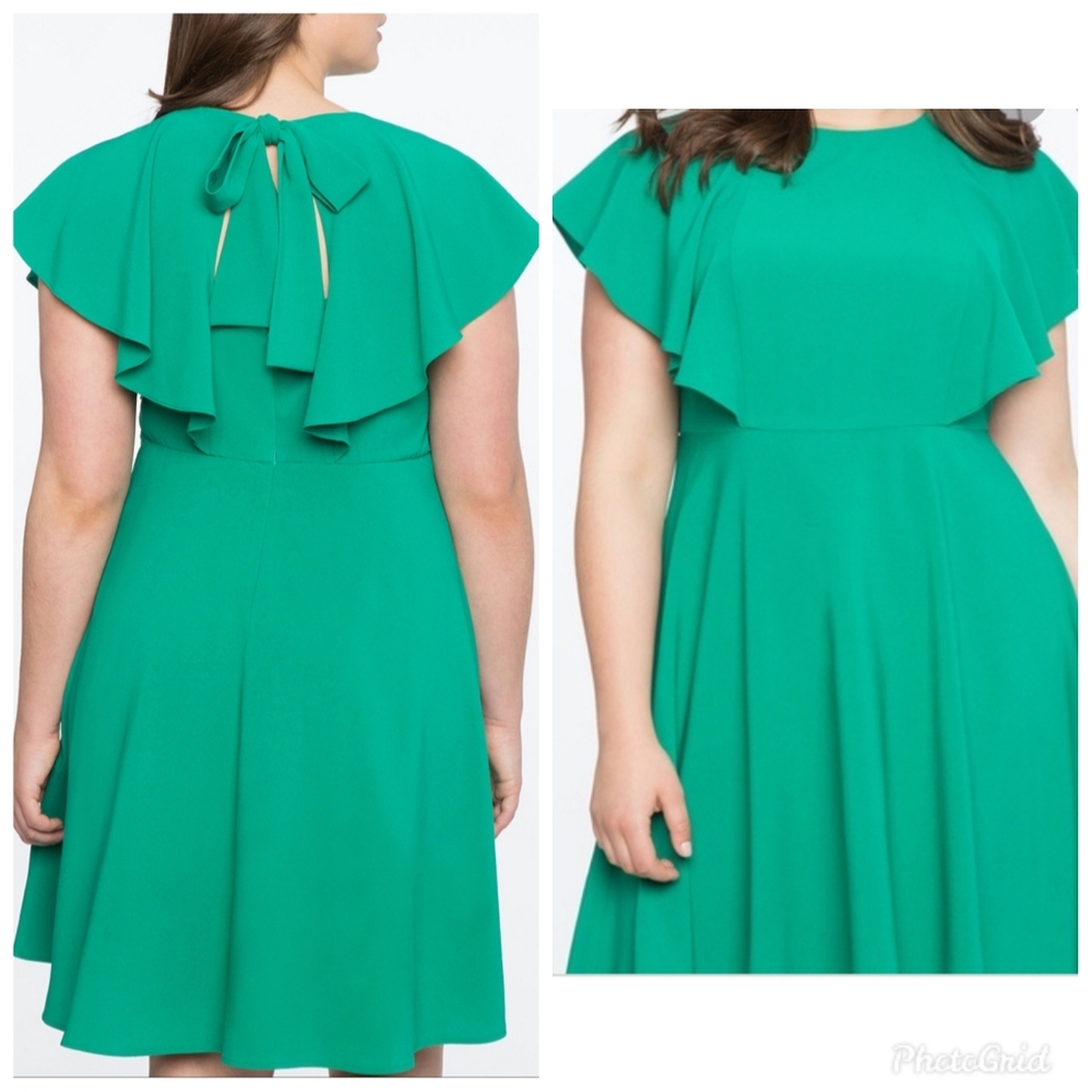 Eloquii Tie Back Flutter Dress Size 16